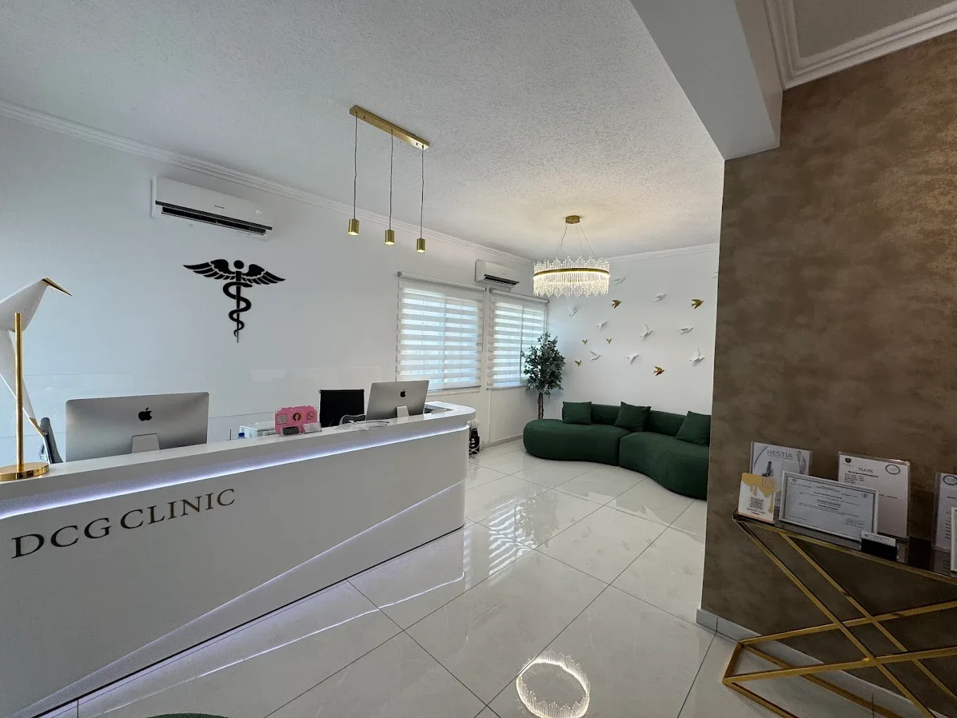 The waiting lounge at DCG Clinic in Limassol